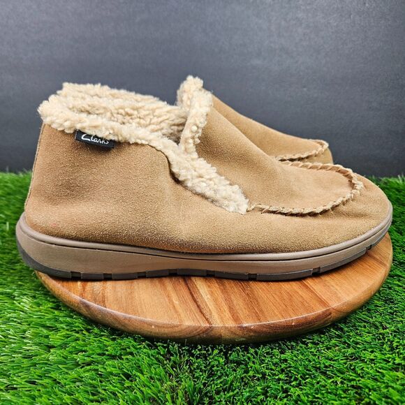 Clarks Dallas Men's 11 M Suede Leather Polyester Lined Ankle Bootie Slippers - Picture 1 of 11